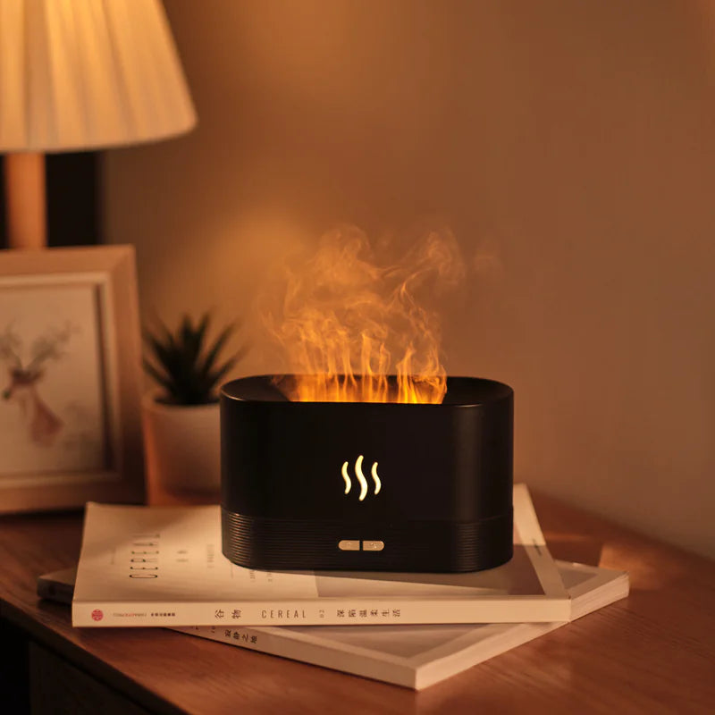 AURA FLOW Flame Essential Oil Diffuser 180ML Ultrasonic Aroma Humidifier